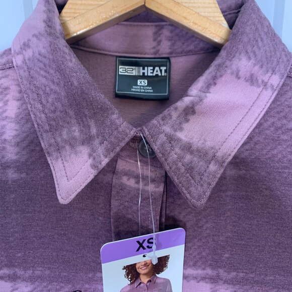 32° Degrees Heat Women's Cozy Knit Button-Up Shirt, Pearly Purple , XS NWT - Picture 3 of 7
